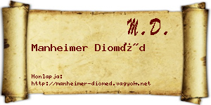 Manheimer Dioméd névjegykártya